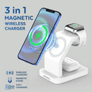 3 In 1 Magnetic Wireless Charger For Iphone Iwatch Airpods - Black