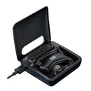 Wireless Bluetooth Headset with Digital Display and Charging Bin - Blue