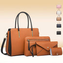 Large Capacity 4-In-1 Messenger Handbag With Fashionable Colour Block Design - Black