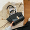Versatile Vintage Wing Crossbody Bag With Frosted Finish And Chain - Black
