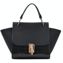 Versatile Vintage Wing Crossbody Bag With Frosted Finish And Chain - Black