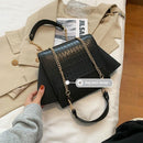 Versatile Vintage Wing Crossbody Bag With Frosted Finish And Chain - Black