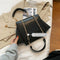 Versatile Vintage Wing Crossbody Bag With Frosted Finish And Chain - Black