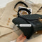 Versatile Vintage Wing Crossbody Bag With Frosted Finish And Chain - Black