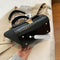 Versatile Vintage Wing Crossbody Bag With Frosted Finish And Chain - Black