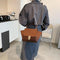 Versatile Vintage Wing Crossbody Bag With Frosted Finish And Chain - Black