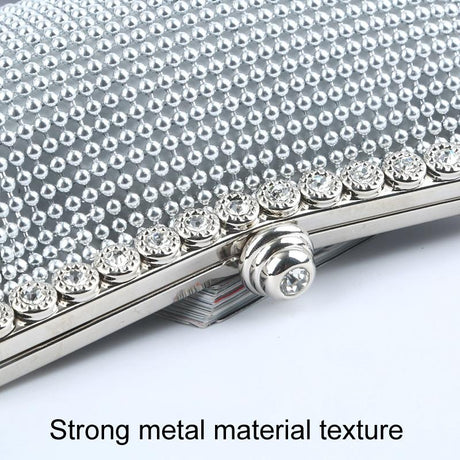 Rhinestone Evening Clutch For Ladies - Beaded Banquet Bag - Gold