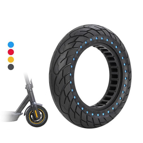 10x2.5 Inflatable Honeycomb Solid Run-flat Tire for Electric Scooter - Blue - 44Mm Slot Yellow