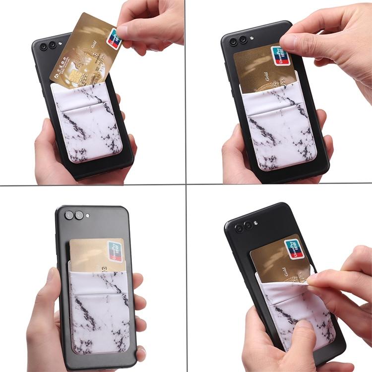 Marble Road Stretch Phone Card Holder Sticky Clip - White