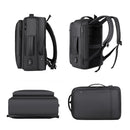 Waterproof Expandable Laptop Backpack With Usb Port - Grey
