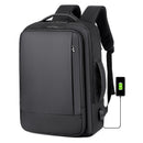 Waterproof Expandable Laptop Backpack With Usb Port - Grey