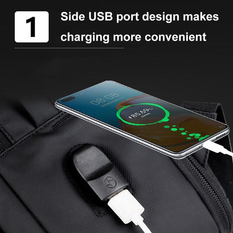 Waterproof Expandable Laptop Backpack With Usb Port - Grey