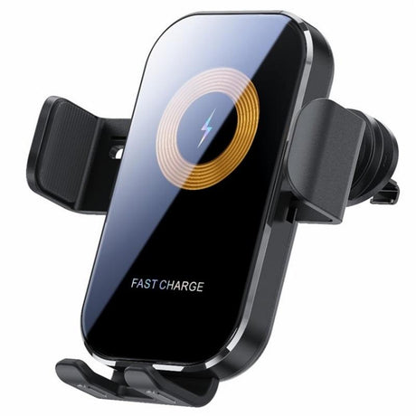 Touch-sensing Car Vent Wireless Charger Holder - X12 - Silver