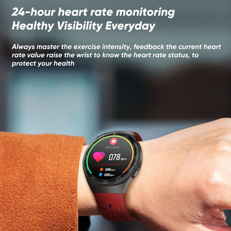 1.28 Inch Ips Screen Bluetooth 5.0 Ip67 Waterproof Smart Watch Support Sleep Monitor / Multi-Sports Mode / Heart Rate Monitor / Blood Pressure Monitoring - Red