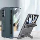 For Samsung Galaxy Z Fold4 5G Foldable Magnetic Flip Case With Holder & Pen Slot - Gkk - Night Green