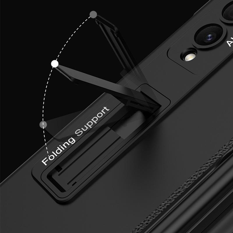 For Samsung Galaxy Z Fold4 5G Foldable Magnetic Flip Case With Holder & Pen Slot - Gkk - Night Green
