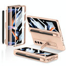 For Samsung Galaxy Z Fold4 5G Foldable Magnetic Flip Case With Holder & Pen Slot - Gkk - Night Green