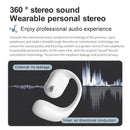 Black Yj77 Bluetooth 5.2 Ear-mounted Bone Conduction Headset for Left Ear - Left Ear White