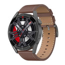 Smart Leather Watch With Colour Screen - Silver