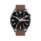 Smart Leather Watch With Colour Screen - Silver