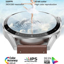 Smart Leather Watch With Colour Screen - Silver