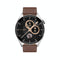 Smart Leather Watch With Colour Screen - Silver