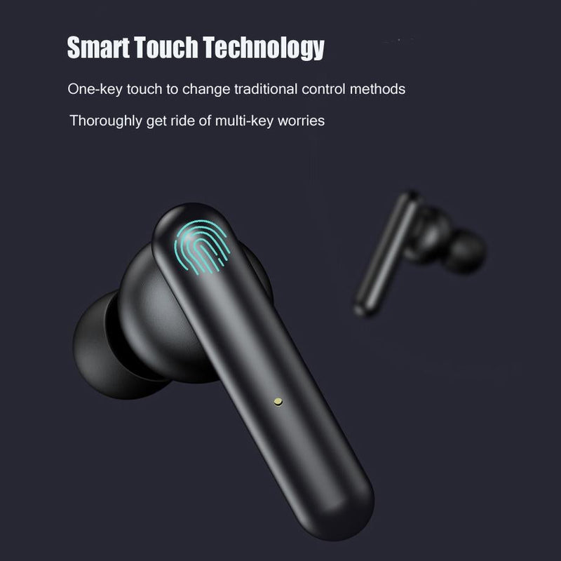 Mini Touch Control Tws Wireless Earphones with Mic & Charger Box - Blue