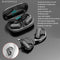 Wireless Noise-cancelling Bluetooth Earbuds with Led Display - Blue