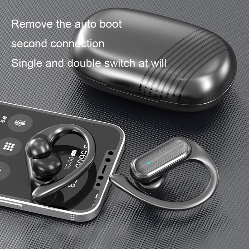 Wireless Noise-cancelling Bluetooth Earbuds with Led Display - Blue