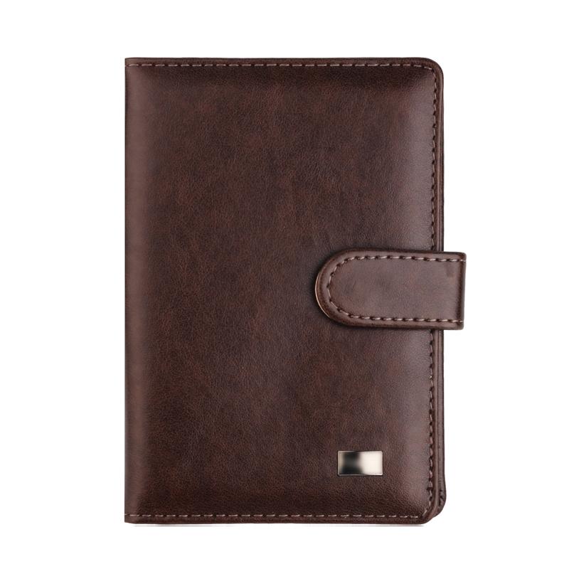 Passport & Card Holder With Buckle Clip Pu Protection - Black