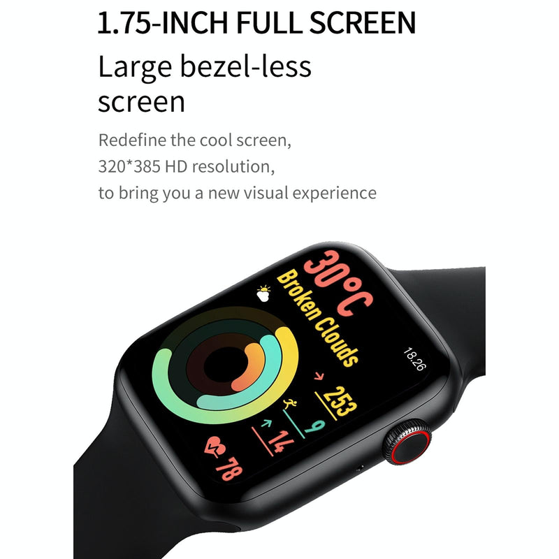 1.75 Inch Full Screen Ip67 Waterproof Smart Watch Support Sleep Monitor / Heart Rate Monitor / Bluetooth Call - Pink
