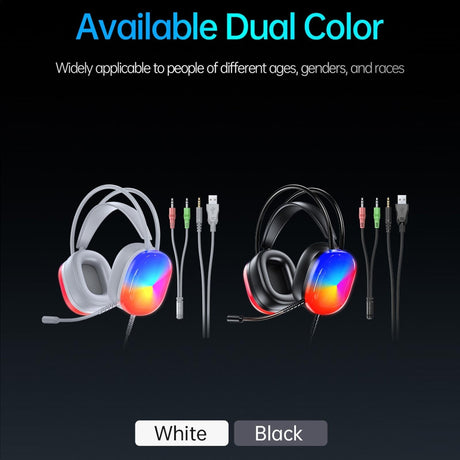 2M Luminous Wired Headphones Awei Gm-11 - White