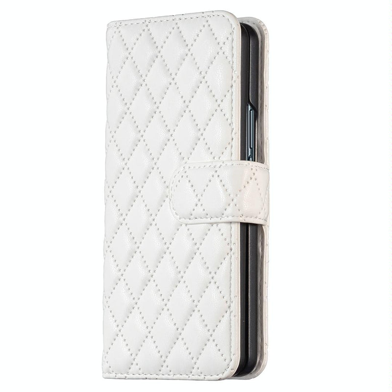 For Samsung Galaxy Z Fold4 5G Diamond Lattice Flip Wallet Case - Purple
