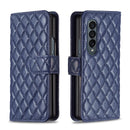 For Samsung Galaxy Z Fold4 5G Diamond Lattice Flip Wallet Case - Purple