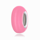 925 Sterling Silver Silicone Beads For Diy Bracelets & Necklaces - Pink