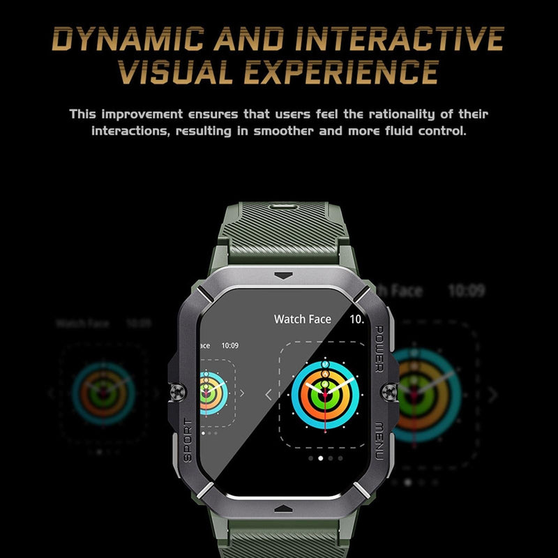 2.02 Inch Sport Smart Watch Support Bluetooth Call / Sleep / Blood Oxygen / Heart Rate / Blood Pressure Health Monitor - Green
