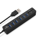 6-Port Usb Hub With Tf / Sd Card Reader High Speed - White