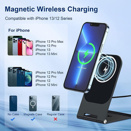 15W Magnetic Wireless Charger For Iphone 12+ - Silver