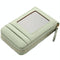 Multi Slot Short Card Holder With Zipper Coin Purse Pu Leather - Light Green