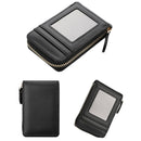 Multi Slot Short Card Holder With Zipper Coin Purse Pu Leather - Light Green