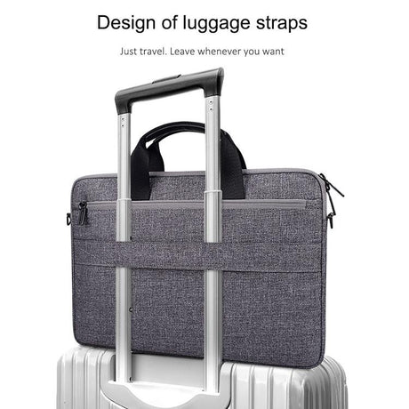 13.3 Inch Laptop Carrying Bag With Shoulder Strap - Handheld Briefcase Style - Grey