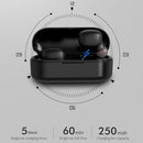 Wireless Sports Bluetooth Earphones - Binaural Stereo Black