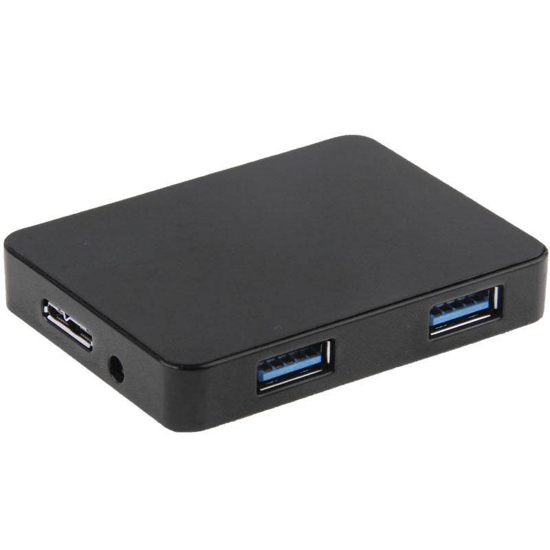 4-Port Usb 3.0 Hub + 60Cm Cable Fast Data Transfer - Black
