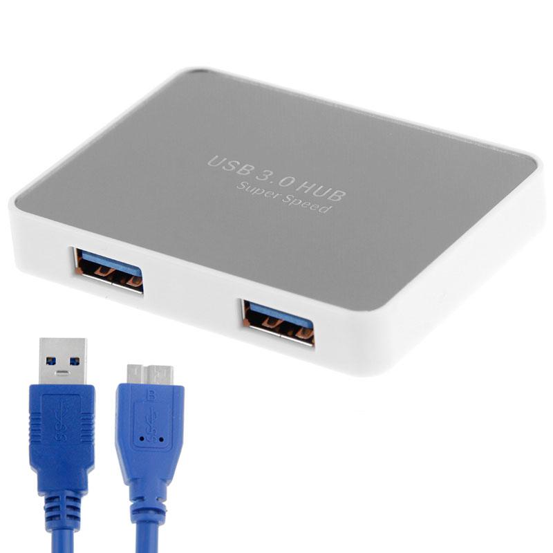 4-Port Usb 3.0 Hub + 60Cm Cable Fast Data Transfer - Black