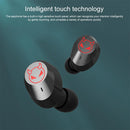 Intelligent Noise Reduction Bluetooth Earphones with Touch Control and Battery Display - Black