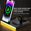 Foldable 15W Magnetic Wireless Charger With Ambient Light - Black