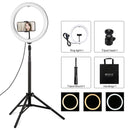 11.8 Led Ring Light With Tripod And Phone Clamp - 3 Modes Dual Colour Temperature Dimmable - Black