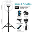 11.8 Led Ring Light With Tripod And Phone Clamp - 3 Modes Dual Colour Temperature Dimmable - Black