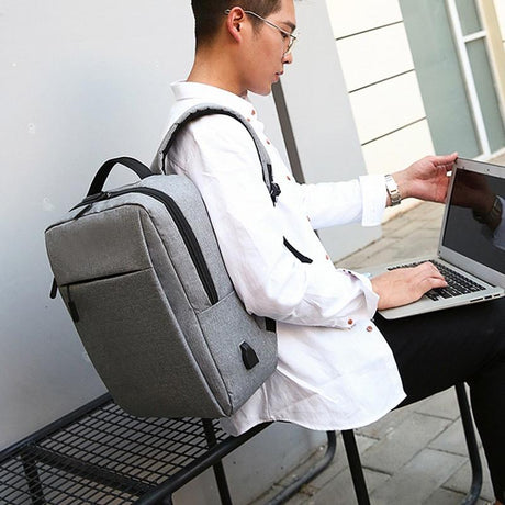 15.6 Laptop Backpack With Usb Charging - Waterproof Oxford Cloth Large Capacity - Black