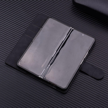 For Samsung Galaxy Z Fold4 5G Dual Fold Mandala Leather Case - Embossed Design - Black